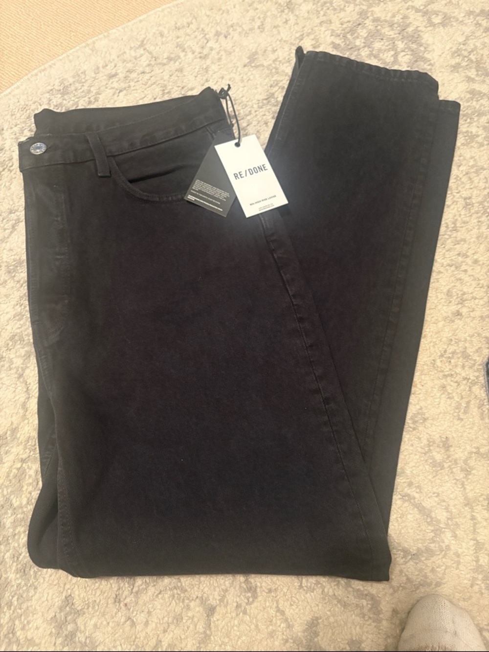 RE/DONE 90s high rise loose Black Jeans - Classic Straight Fit new